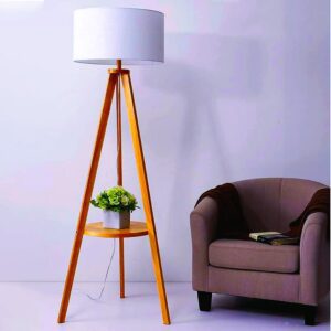 Wooden Tripod Floor Lamp