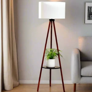 Wooden Tripod Floor Lamp