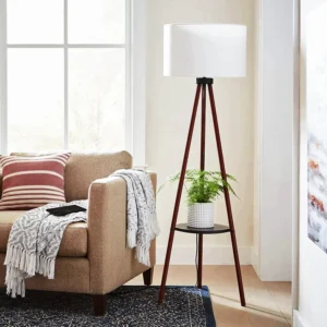 Wooden Tripod Floor Lamp