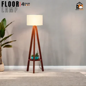Wooden Tripod Floor Lamp